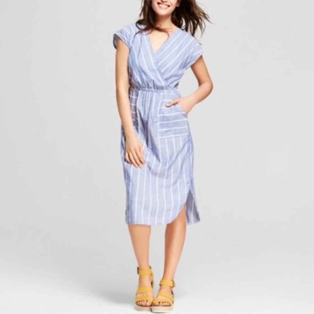 Universal Thread Blue + White striped dress